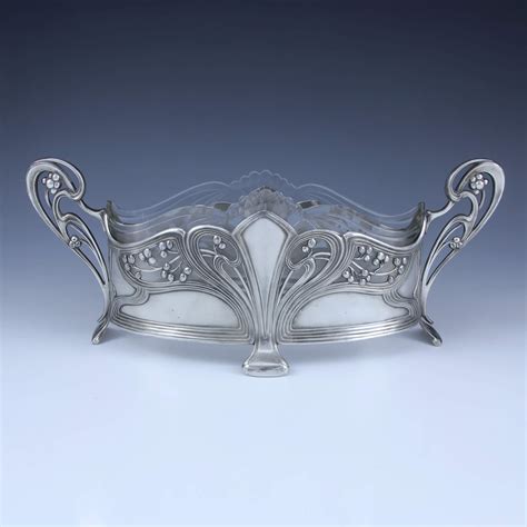 Titus Omega Wmf Art Nouveau Silver Plate Glass Centrepiece