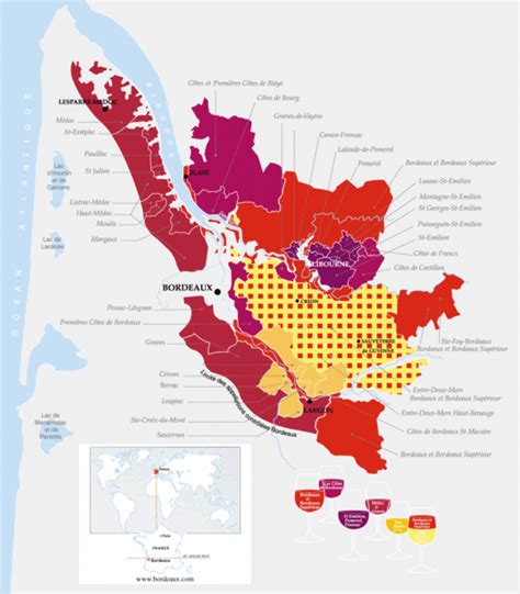 Bordeaux Region Wine Districts Map - Bordeaux France • mappery