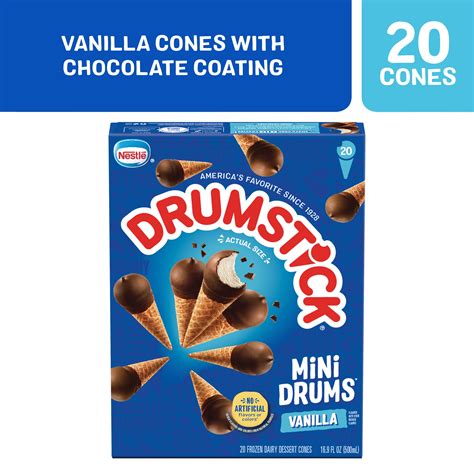 Nestlé Drumstick Mini Drums Frozen Sundae Cones Vanilla 20ct 20 Ct