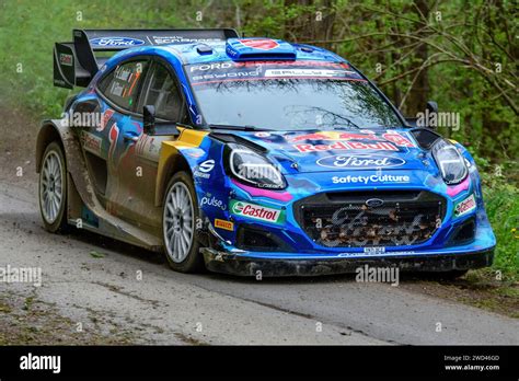 Pierre Louis Loubet In His Ford M Sport Wrc Race Car At Wrc Croatia