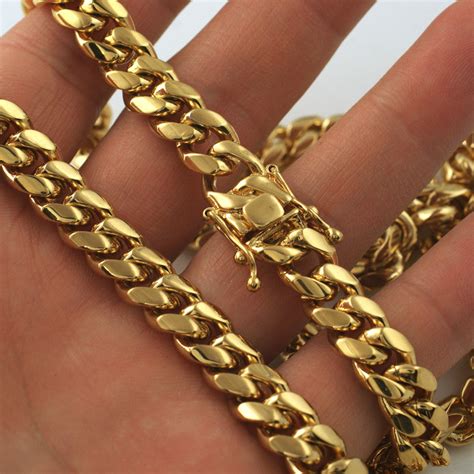 8mm 14k Gold Ip Premium Miami Cuban Chain Jewelryfresh