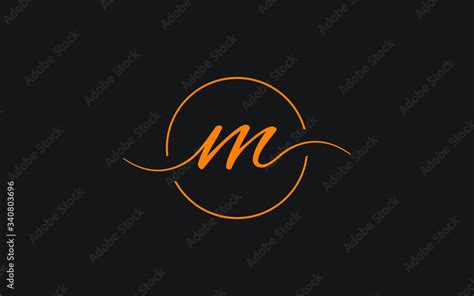 m Lowercase Letter Cursive Icon or Logo design, Vector Template Stock Vector | Adobe Stock