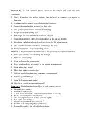 Underline Subjects And Circle Verbs Exercise Guide For Grammar