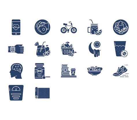 Premium Vector Healthy Lifestyle Icon Set