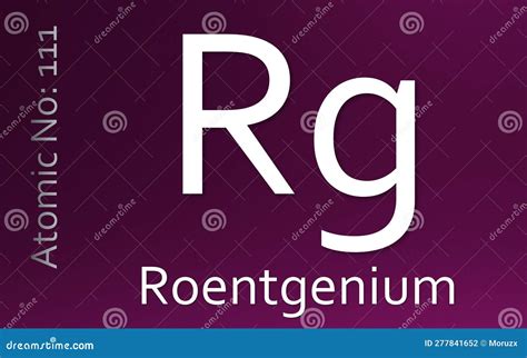 Roentgenium Chemical Element Symbol on Magenta Background Stock ...