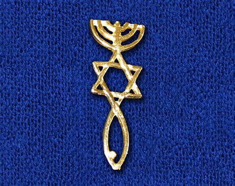 Messianic Seal Of Jerusalemgold Messianic Tie Pingold Etsy