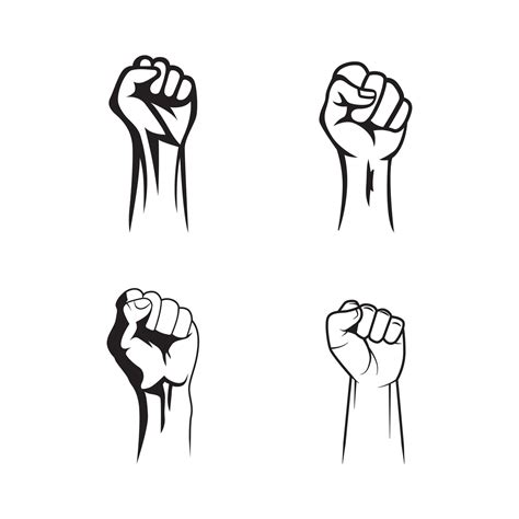 Collection Of Fists Clenched Outline Style Vector Art At Vecteezy