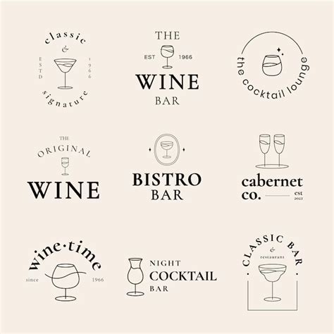 Premium PSD Cocktail Lounge Logo Template Psd With Minimal Cocktail