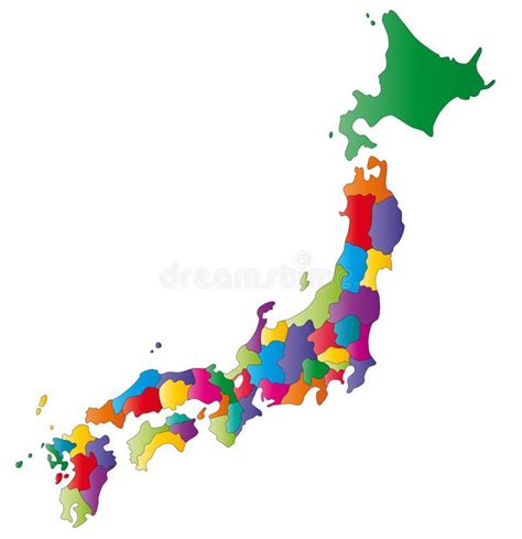 Map of Japan. Japan map designed in illustration with regions colored in bright #Sponsored , # ...