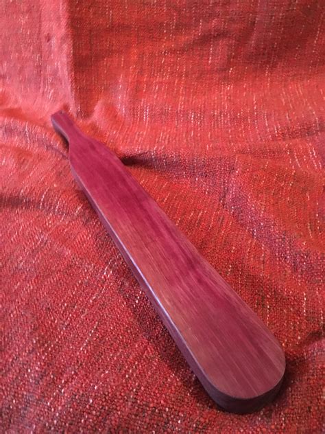 Purpleheart Spanking Paddle Long And Brutal Carved Kink