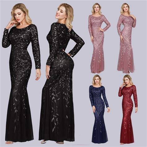 Fleepmart Plus Size Evening Dresses Mermaid O Neck Full Sleeve Lace Appliques Tulle Long Party