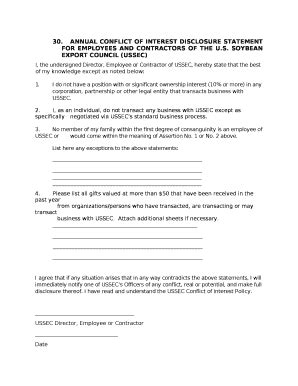 Sample Of Conflict Of Interest Disclosure Doc Template PdfFiller