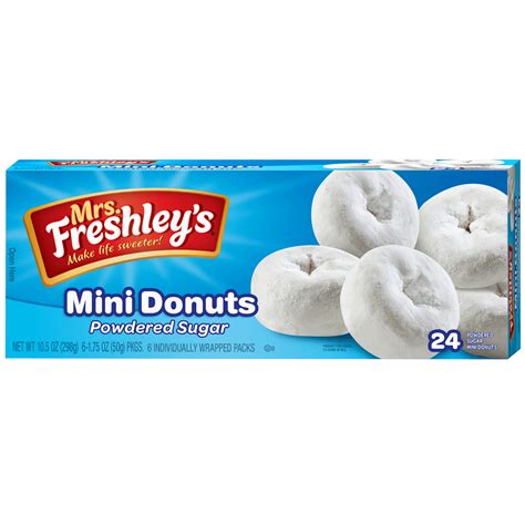 Mrs Freshleys Powdered Sugar Mini Donuts 10 5 Oz 6 4 Count Pkgs