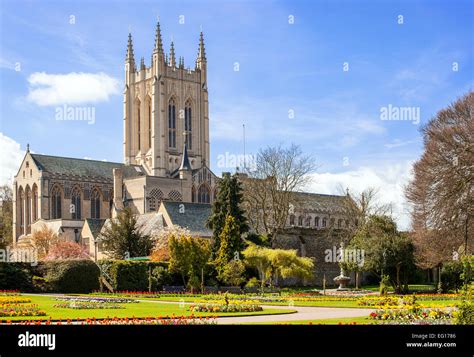 st edmunds cathedral   blue sky stock photo alamy