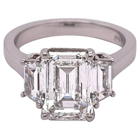 Gia 301 Carat Cushion Cut Diamond 3 Stone Engagement Platinum Ring At