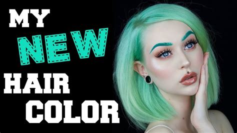 Dyeing My Hair Mint Green Evelina Forsell Youtube