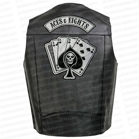 WWE Motorcycle Total Nonstop Aces and Eights Leather Vest