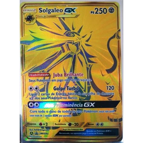 Carta Pok Mon Tcg Solgaleo Gx Sm A Gold Portugu S Brind Em