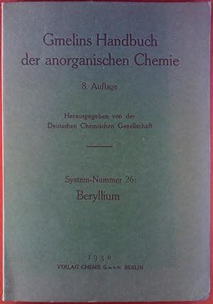 Gmelins Handbuch Der Anorganischen Chemie System Nummer Beryllium