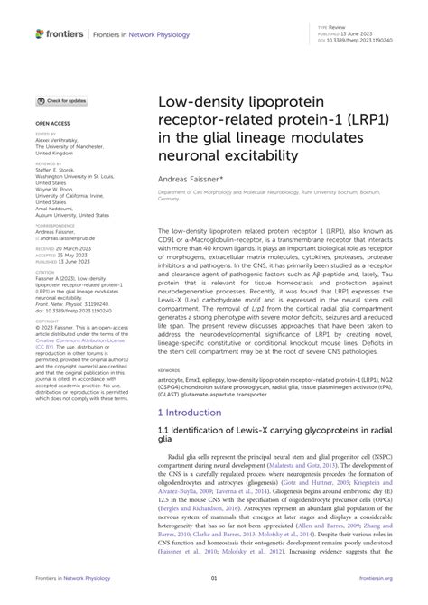 Pdf Low Density Lipoprotein Receptor Related Protein Lrp In The