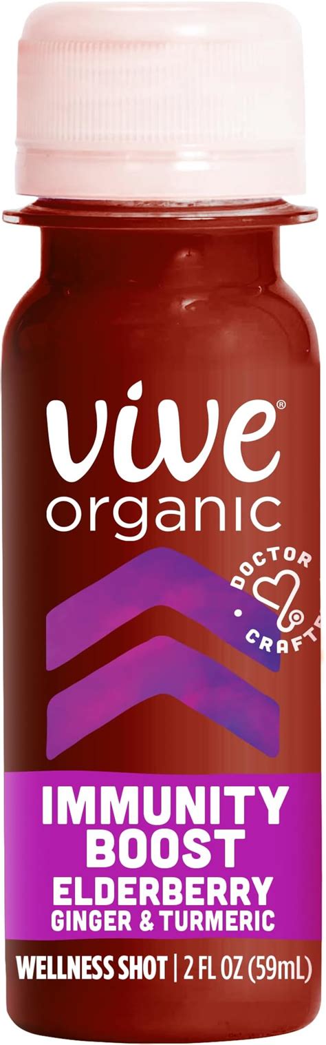 Vive Organic Immune Support Elderberry Shot Cold Pressed Turmeric And Ginger Gluten