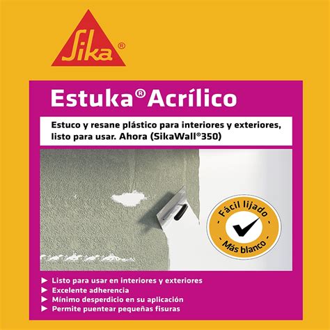 Sika Estuka Acr Lico Estuco Para Interior Y Exterior Kg