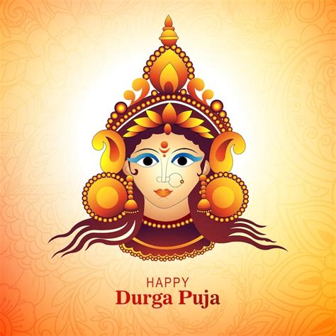 Premium Vector Goddess Durga Face In Happy Durga Puja Subh Navratri