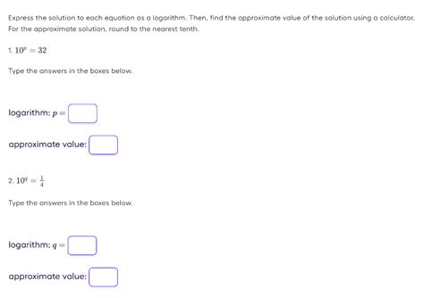 Solved Express The Solution To Each Equation As A Logarithm Then