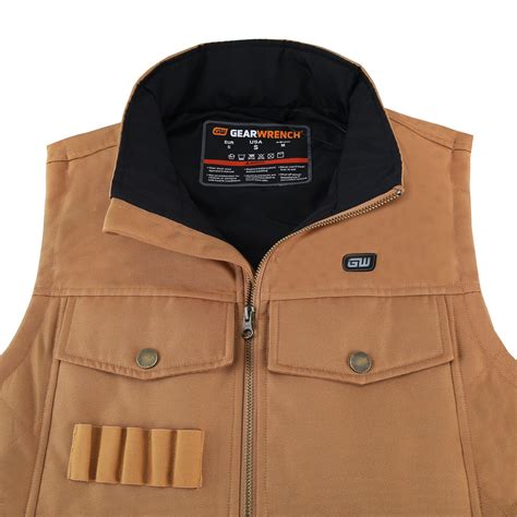 Mens Heated Canvas Work Vest Gearwrench Heated