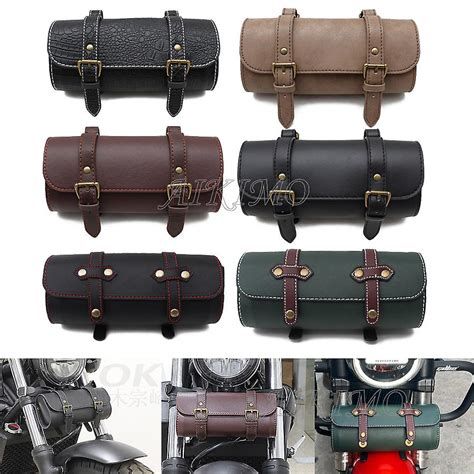 Motorcycle Cruiser Tool Bag Fork Barrel Shape Handlebar Front Fork Bag