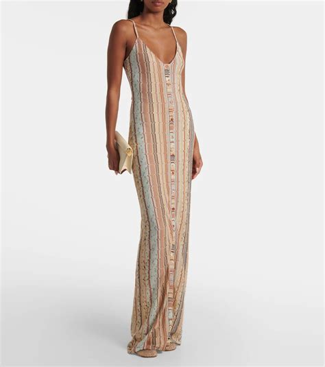 missoni striped lame maxi dress missoni