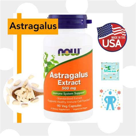 หวงฉสกด Now Foods Astragalus Extract 500 mg x 90 แคปซล Veg