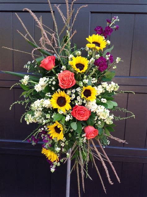 Sunflower Standing Spray Funeral Flowers Sympathy Flowers Flower