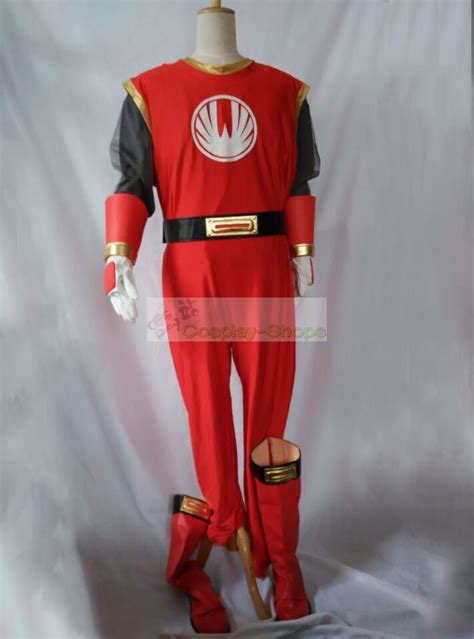 Custom Cheap Power Rangers Ninja Storm RED WIND Ranger Cosplay Costumes