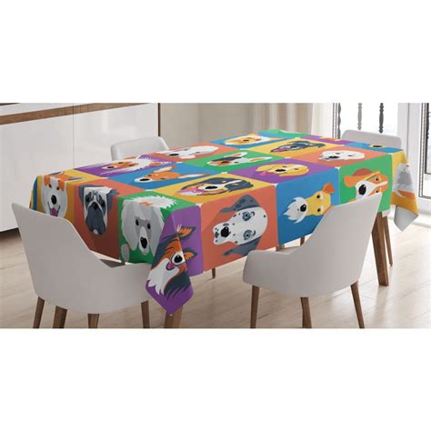 Terrier Labrador Breed Pets Tablecloth Table Cloth Fitted