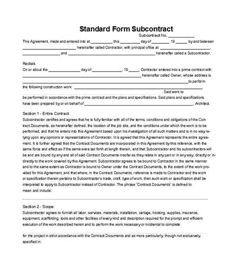 Free 8 Sample Subcontractor Agreement Templates In Pdf Ms Word Excel