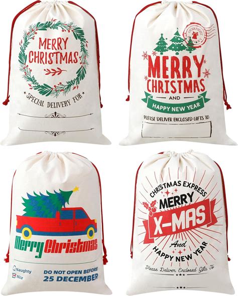 Amazon Faylapa Pack Christmas Gift Bags Large Santa Sacks