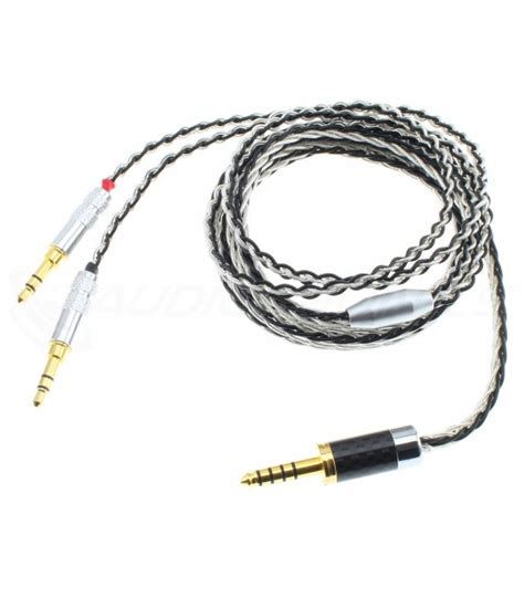 Balanced Headphone Cable Male Jack 4 4mm To 2x Male Jack 3 5mm Copper Silver 1 5m Audiophonics