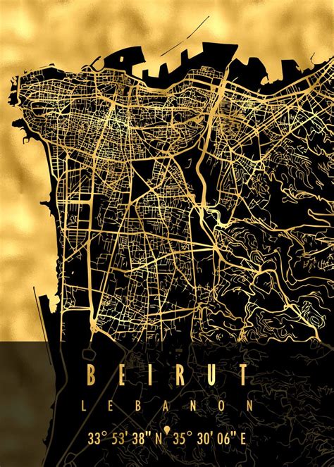 Beirut Map Lebanon Poster By Artistic Paradigms Displate