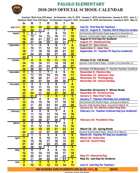 Palolo Elementary School Calendar 2024 - Schoolcalendars.net