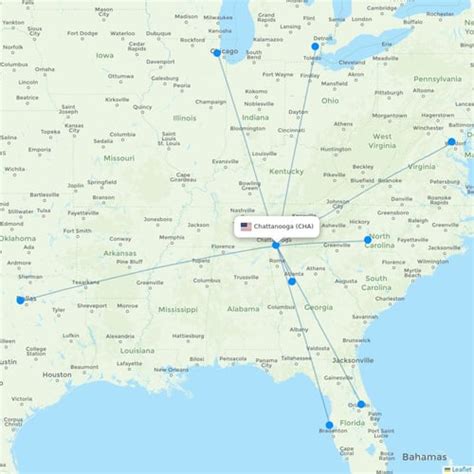 Chattanooga Cha Flight Routes Destinations Flight Routes