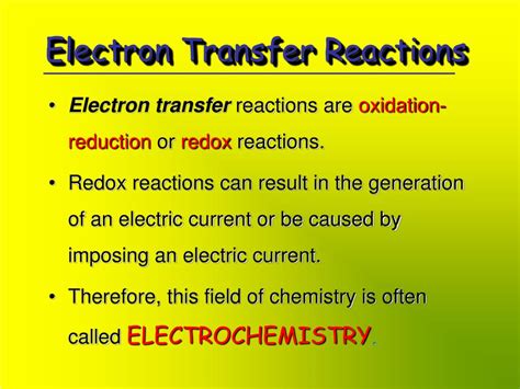 PPT - Electron Transfer Reactions PowerPoint Presentation, free ...