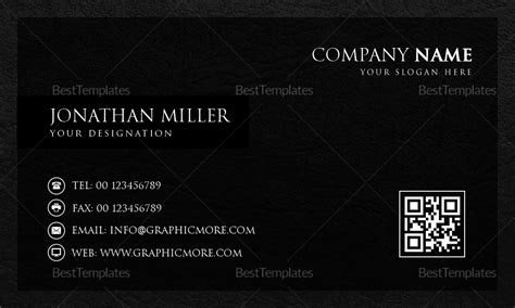 Black Business Card Design Template in Word, PSD, Publisher