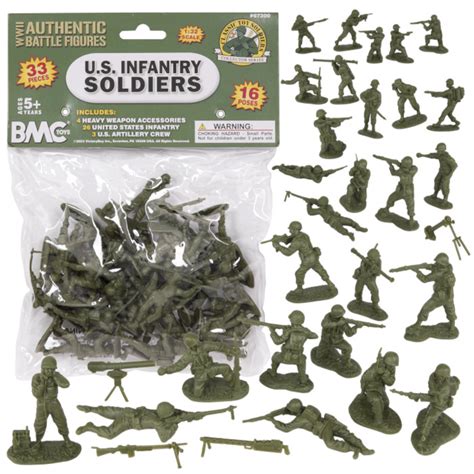 Michigan Toy Soldier Company : BMC Toys - BMC Classic WWII US Infantry Plastic Army Men 33pc OD ...