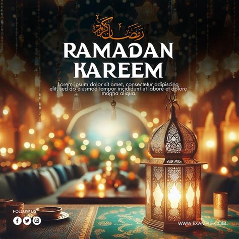 Psd Ramadan Kareem Media Social Post Template With Ramadan Kareem