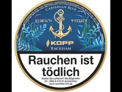 Pfeife Rauchen Kopp Tobaccos Caribbean Blue Rackham Pipe