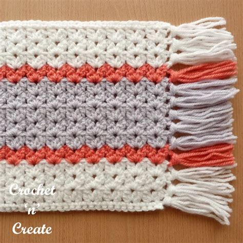 Crochet Tasselled Table Runner Free Crochet Pattern Crochet N Create