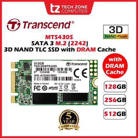 Transcend MTS430S 430S SATA3 M 2 2242 SSD With DRAM Cache 128GB