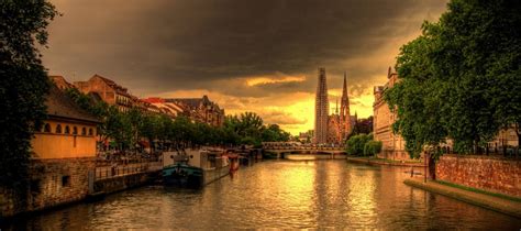 Wallpaper 1728x768 Px Alsace Architecture Bridge Building Church