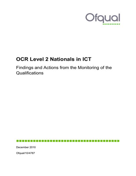 Ocr Level 2 Nationals In Ict